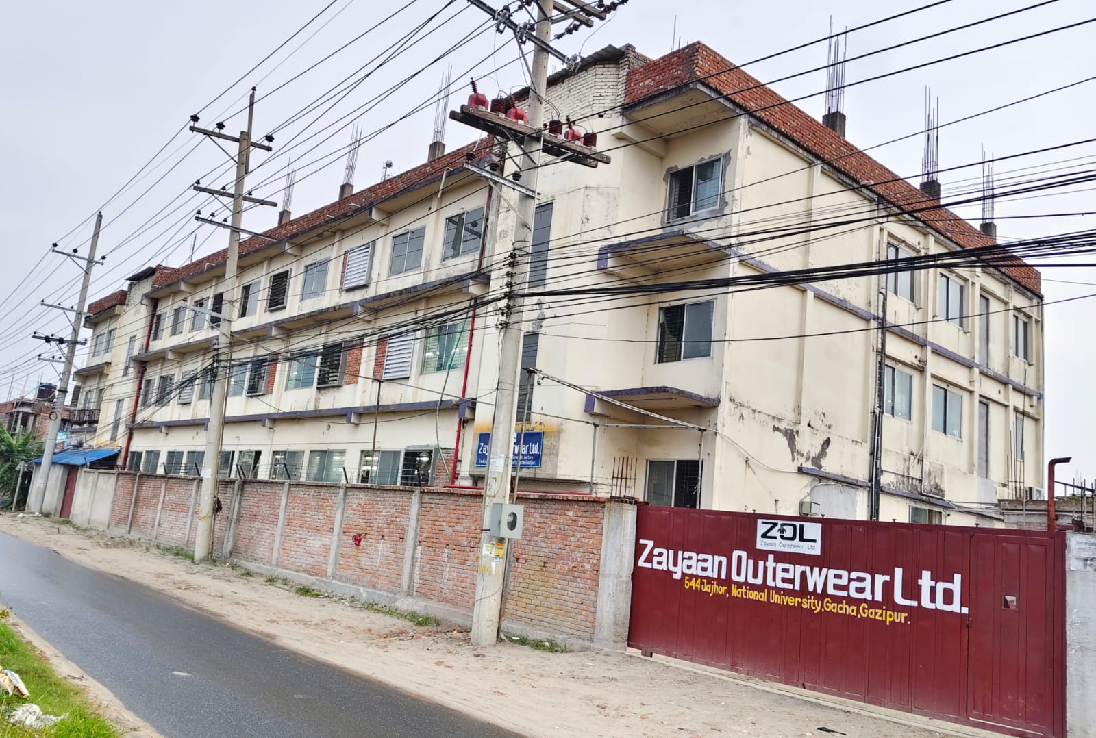 Outside view of Zayaan Outerwear factory